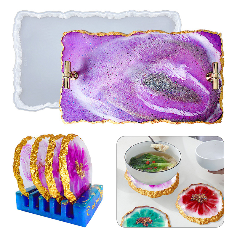 Resin Craft Ideas - DM413 Drusy posavasos Molde de resina